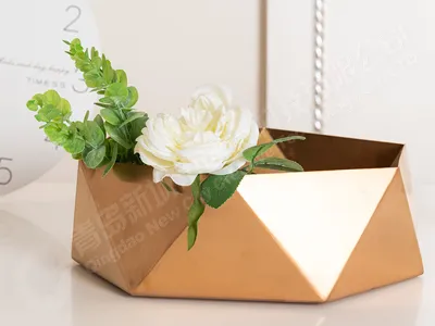 花瓶仿铜干花软装摆件