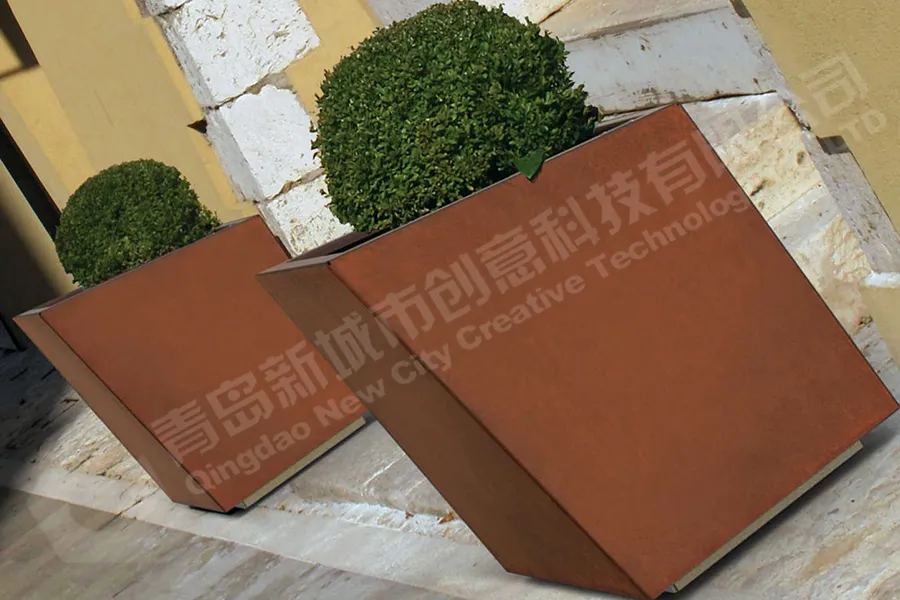 户外组合花箱,简约长方形花槽,露天花盆,铁艺花坛