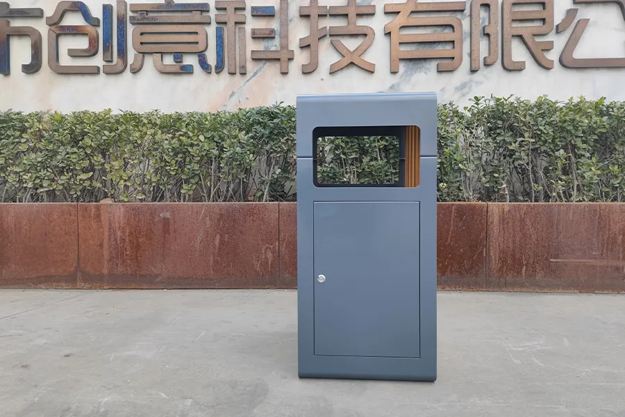 钢木垃圾桶,铁艺垃圾箱,户外垃圾桶,环卫果皮箱