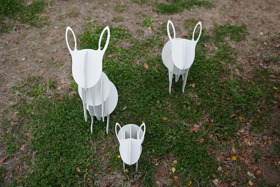 景观小品,园林动物小品,铁艺兔子景观小品,兔子小品定制厂家