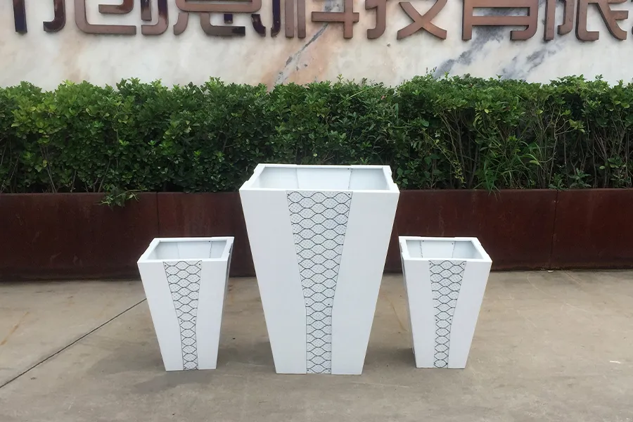 不锈钢组合花盆,户外不锈钢花箱,多边形景观花钵,花箱花钵厂家